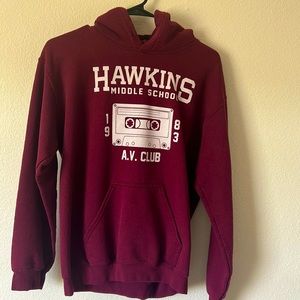Stranger Things hoodie. Gently worn and still in great shape. Color: Maroon